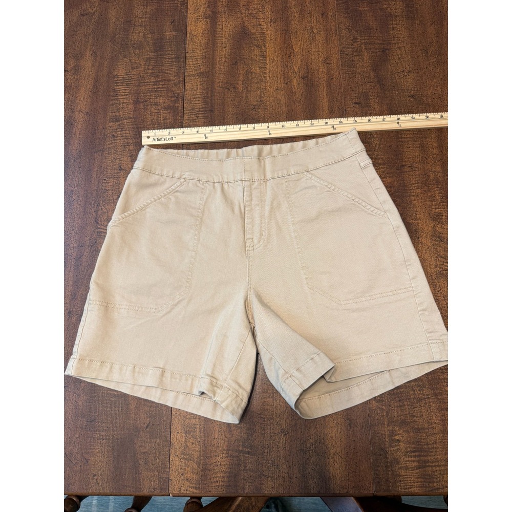 Nautica Jeans Chino Shorts Women M Khaki Twill Cotton Blend 30 Waist Casual